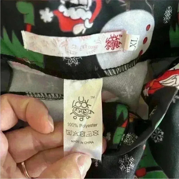 U LOOK UGLY TODAY Christmas Santa Clause & Snowman Pants Men’s Size XL - Picture 7 of 12